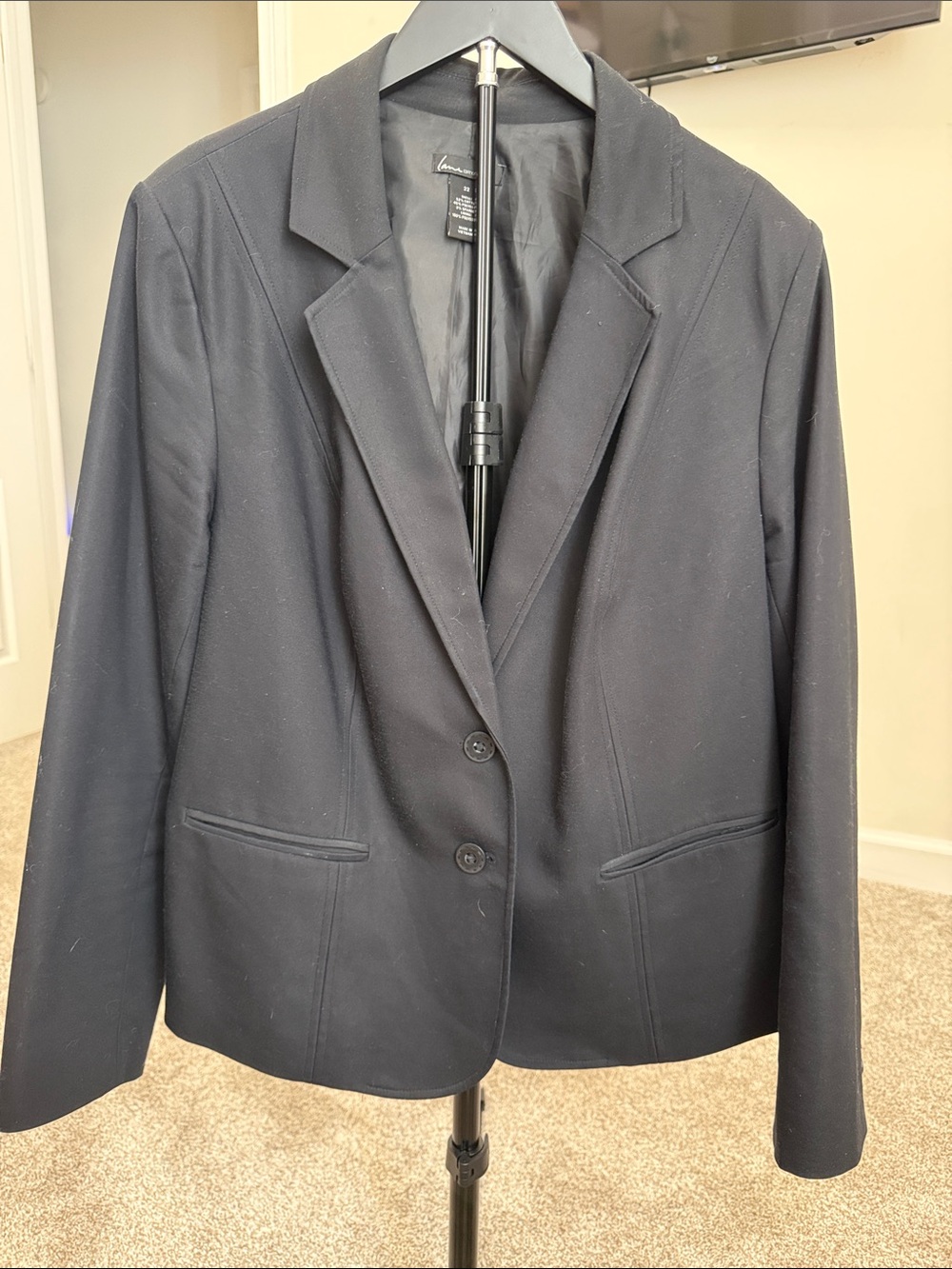 Lane Bryant Black Two-Button Notch Lapel Blazer